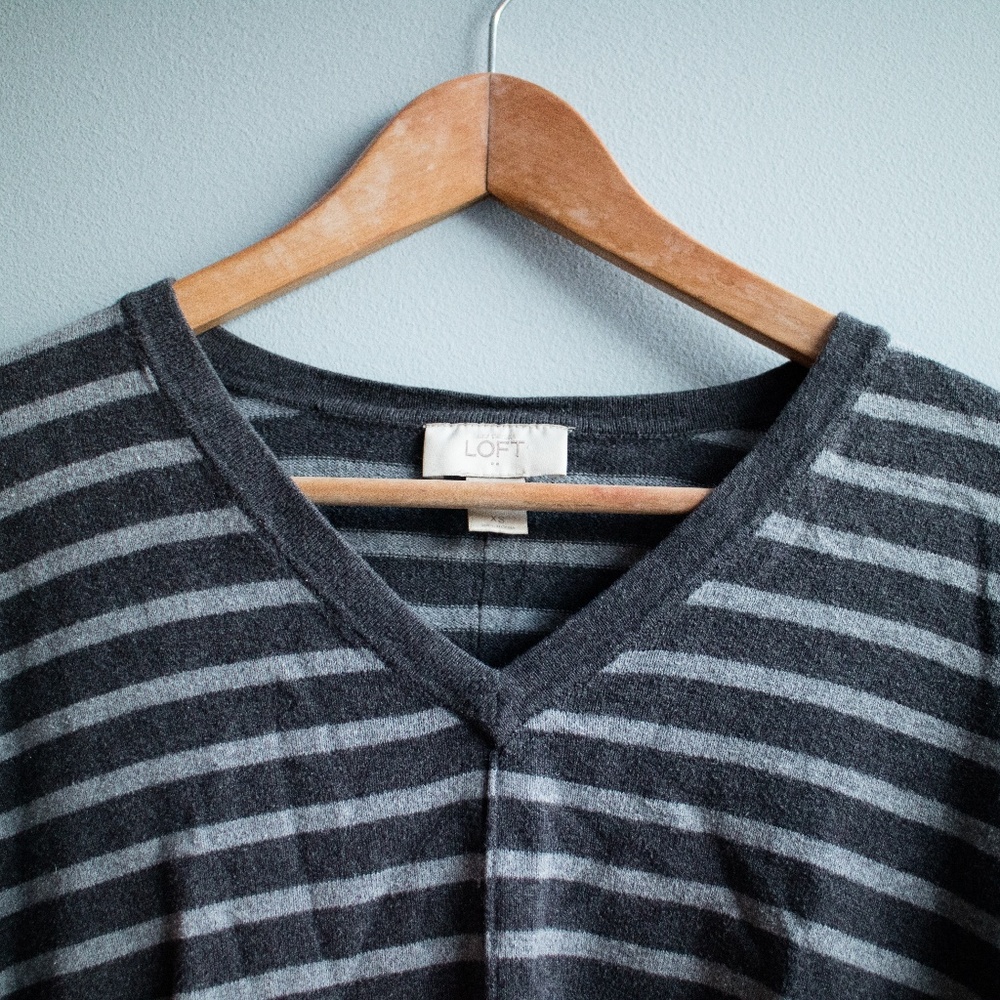 Loft Dolman Stripped Long Sleeve Top - Picture 4 of 4